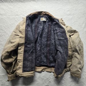 Carhartt Corduroy Blanket Chore Brown Jacket Large JB0906 Rugged Western Cowboy